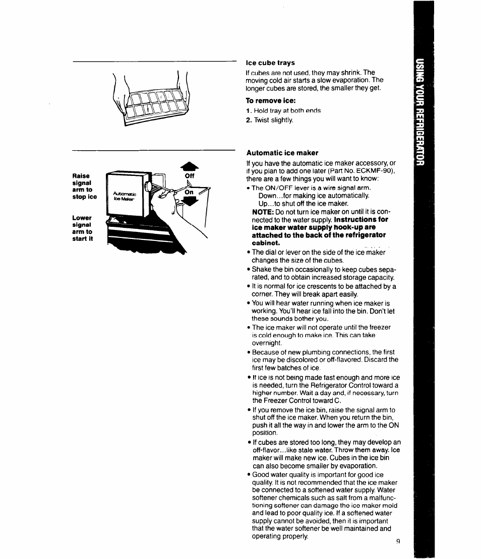 Ice cube trays | Whirlpool ED20HK User Manual | Page 9 / 16
