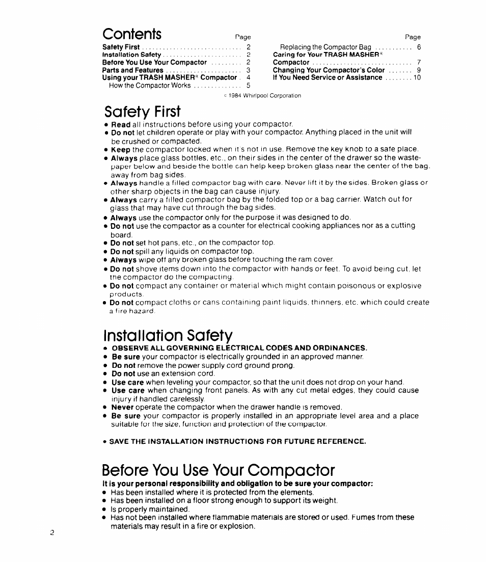 Whirlpool TU4000 User Manual | Page 2 / 12