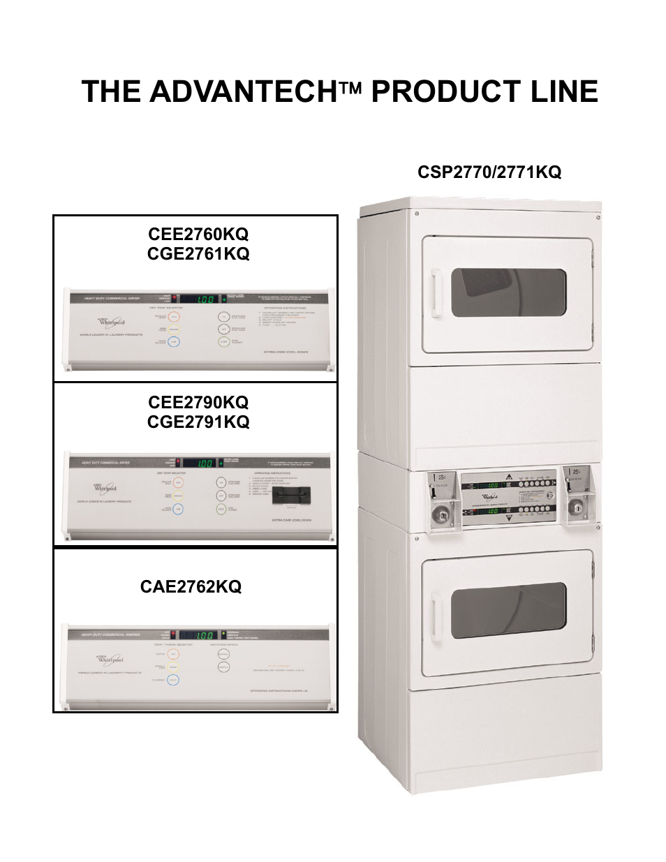 The advantech ™ product line | Whirlpool ADVANTECH CL-8 User Manual | Page 3 / 108