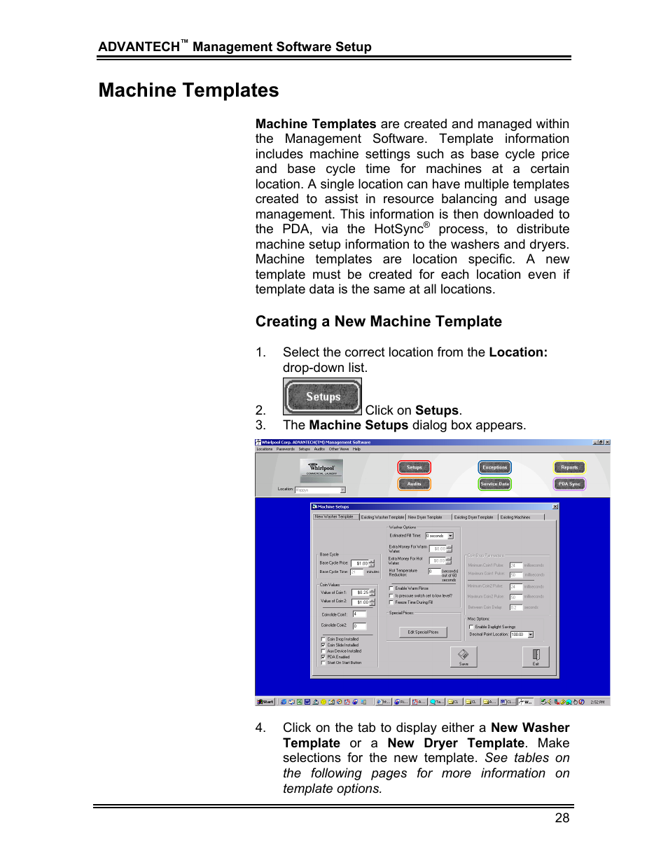 Machine templates | Whirlpool ADVANTECH CL-8 User Manual | Page 37 / 108