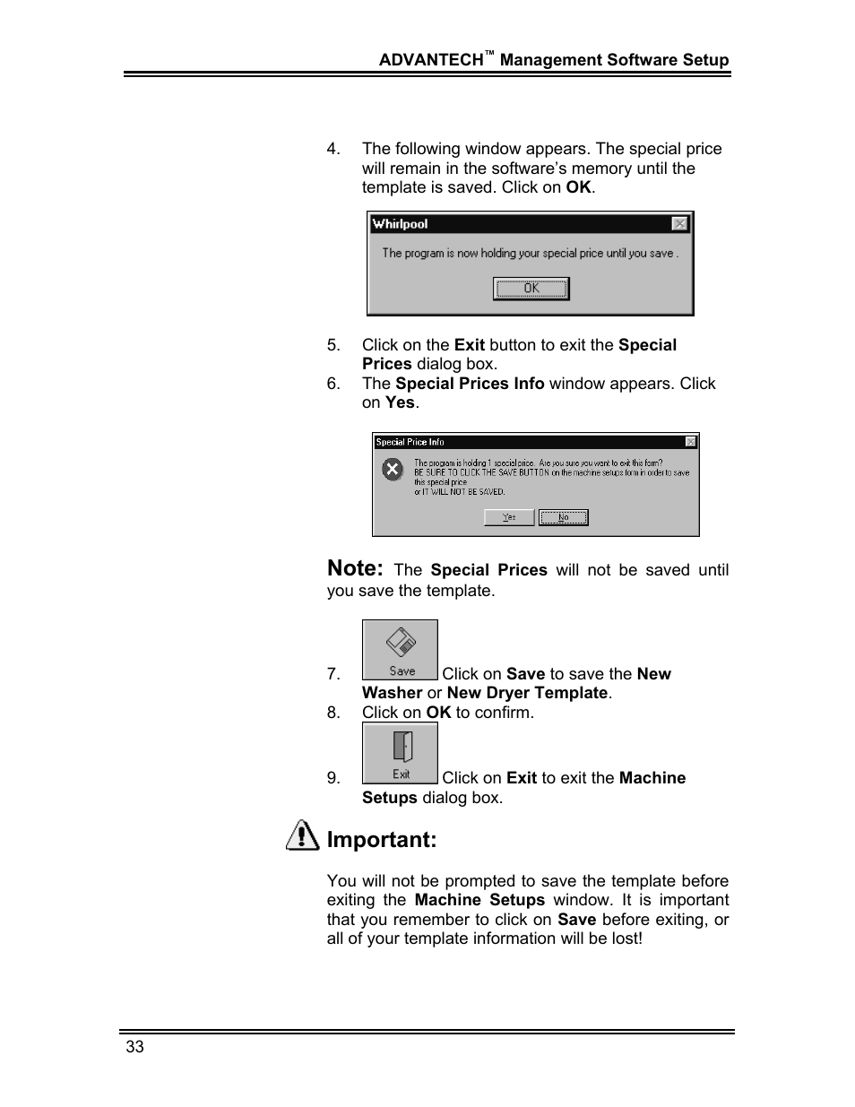 Important | Whirlpool ADVANTECH CL-8 User Manual | Page 42 / 108