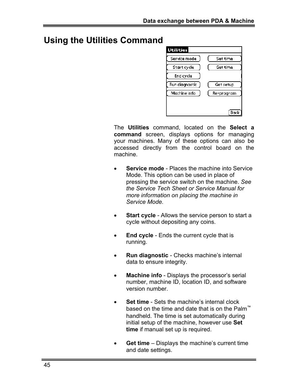 Using the utilities command | Whirlpool ADVANTECH CL-8 User Manual | Page 54 / 108