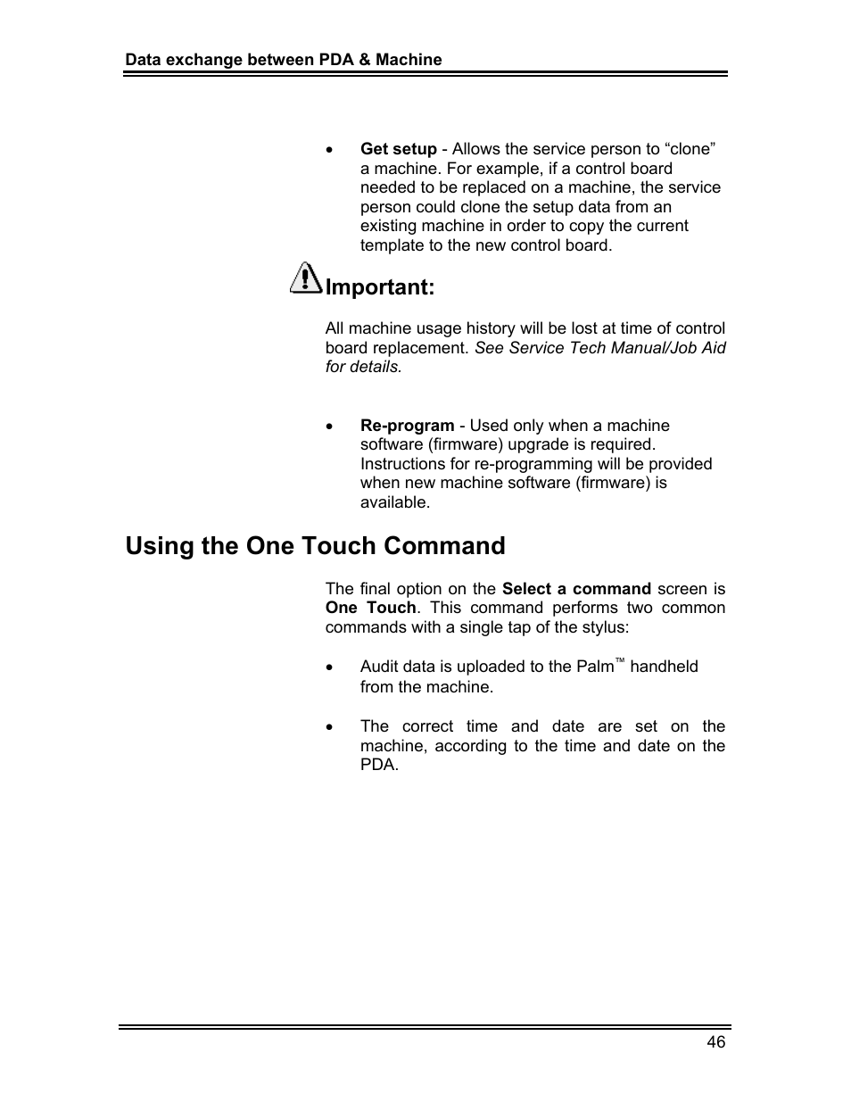 Using the one touch command, Important | Whirlpool ADVANTECH CL-8 User Manual | Page 55 / 108