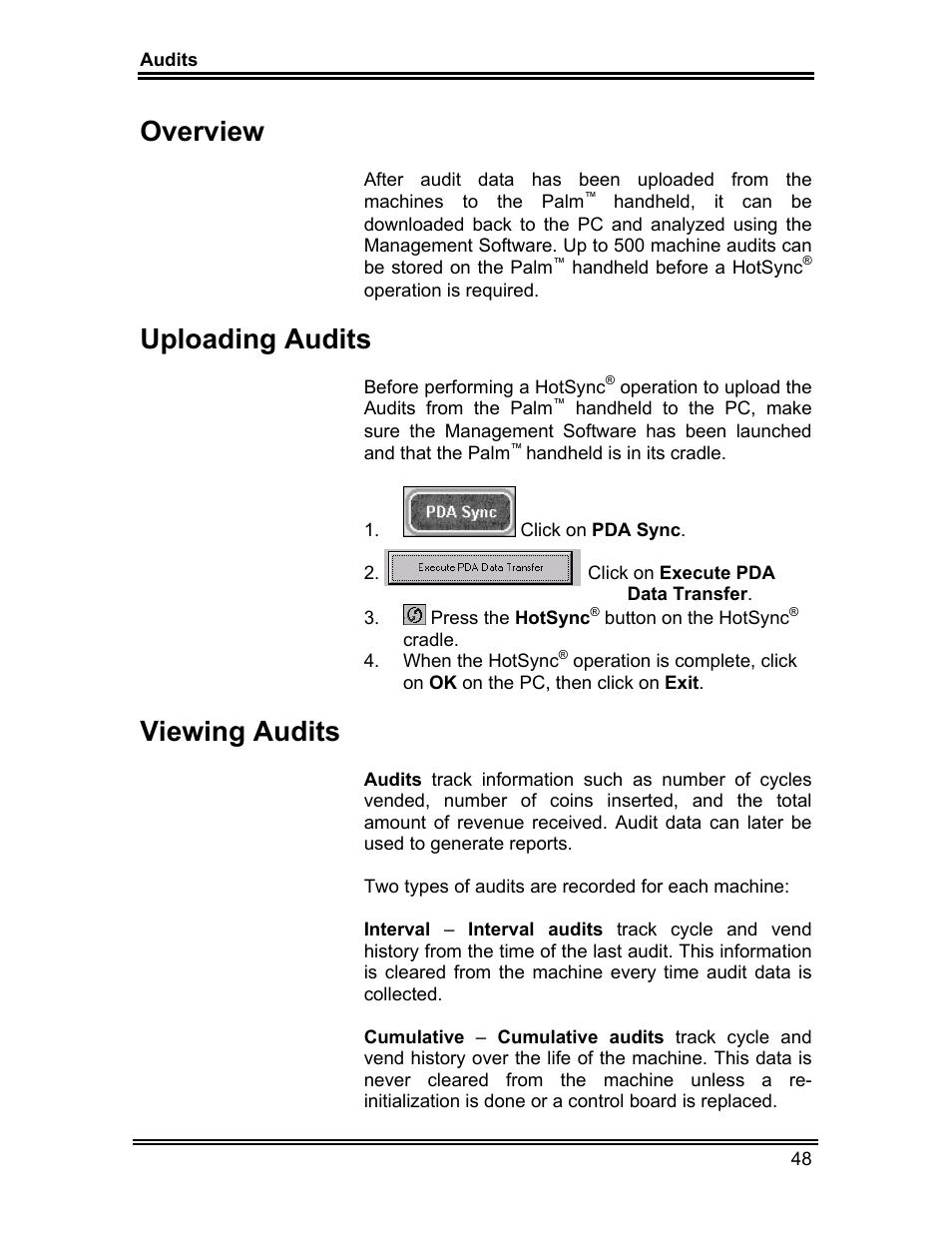 Overview, Uploading audits, Viewing audits | Whirlpool ADVANTECH CL-8 User Manual | Page 57 / 108