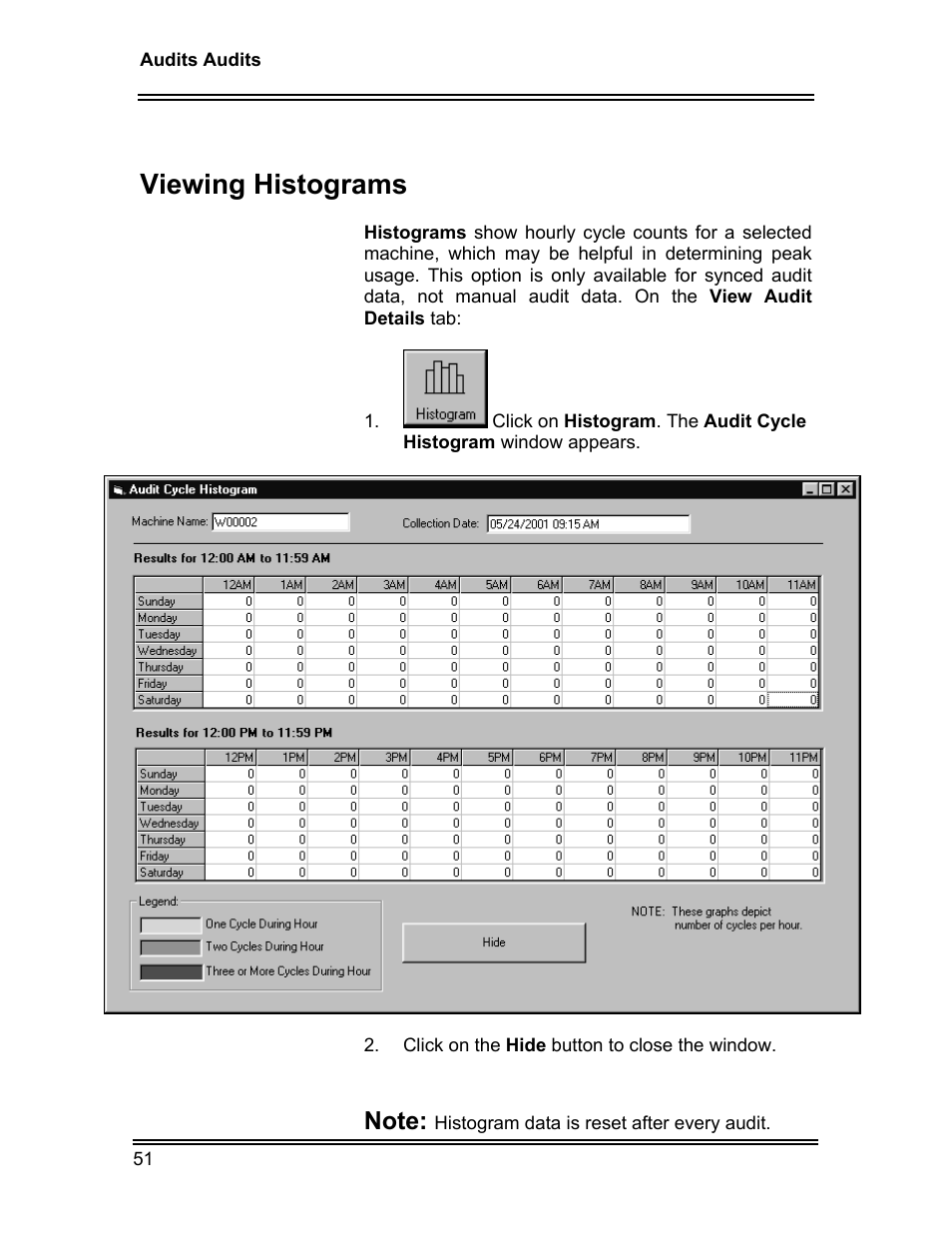 Viewing histograms | Whirlpool ADVANTECH CL-8 User Manual | Page 60 / 108