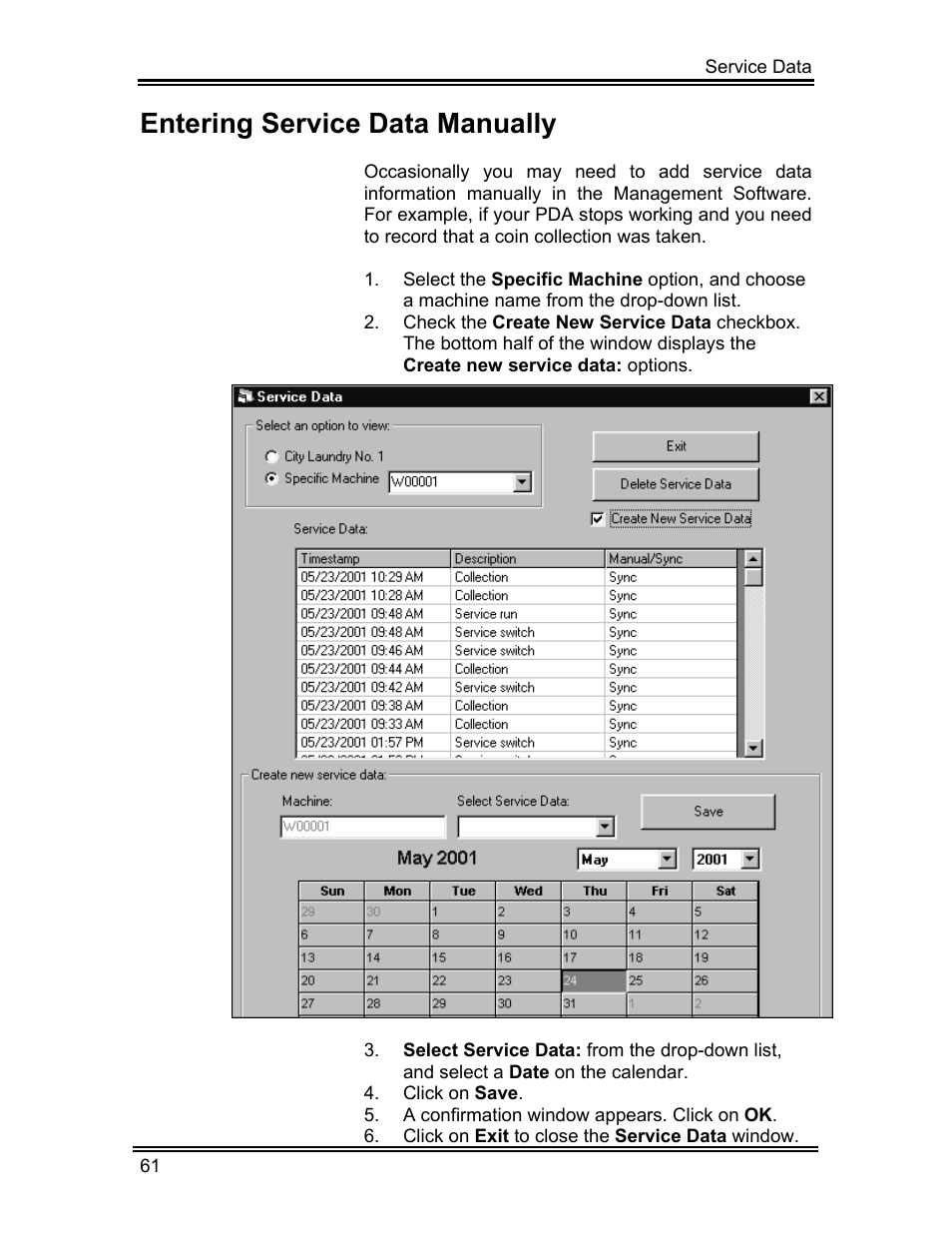 Entering service data manually | Whirlpool ADVANTECH CL-8 User Manual | Page 70 / 108