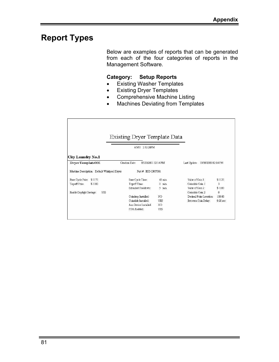 Report types | Whirlpool ADVANTECH CL-8 User Manual | Page 90 / 108
