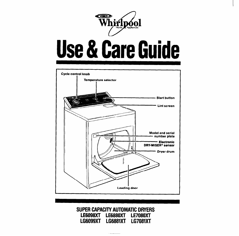 Whirlpool LG688lXT User Manual | 16 pages