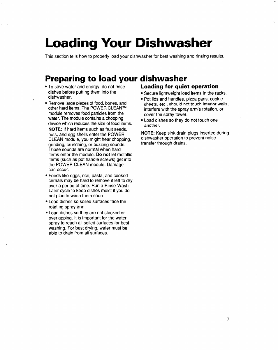 Loading your dishwasher, Preparing to load your dishwasher | Whirlpool 915 User Manual | Page 7 / 29