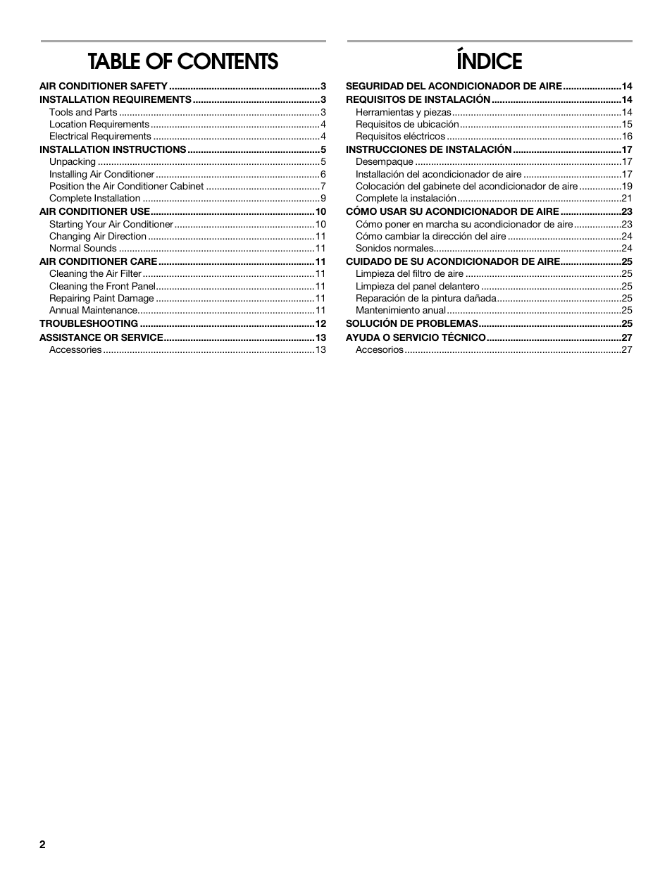Whirlpool ACE082XP1 User Manual | Page 2 / 28