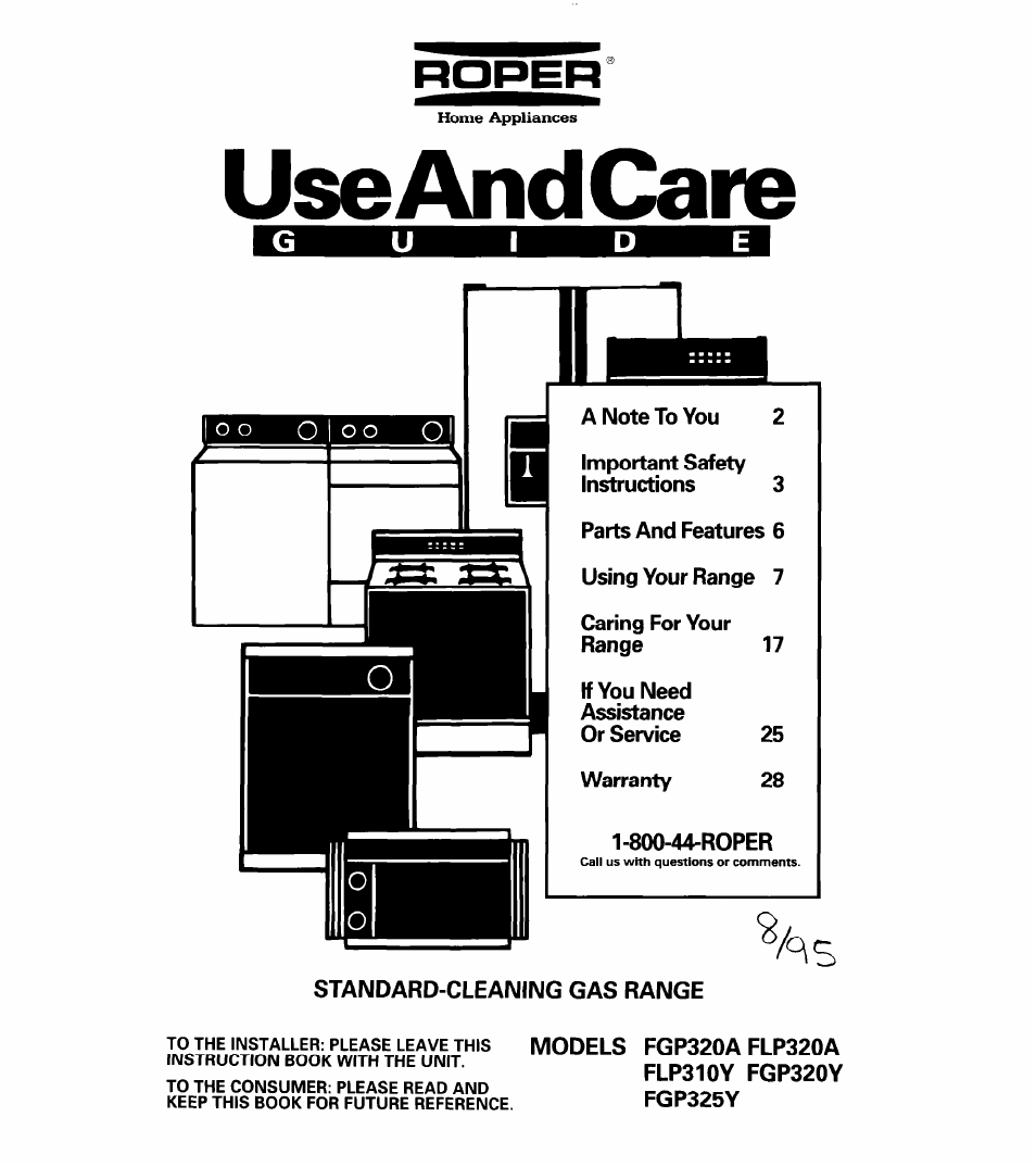 Whirlpool FGP320A User Manual | 28 pages