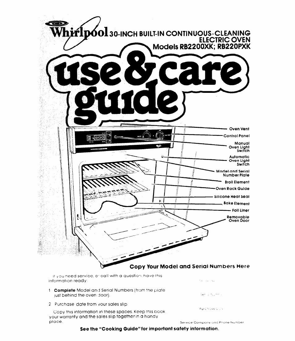 Whirlpool RB220PXK User Manual | 16 pages