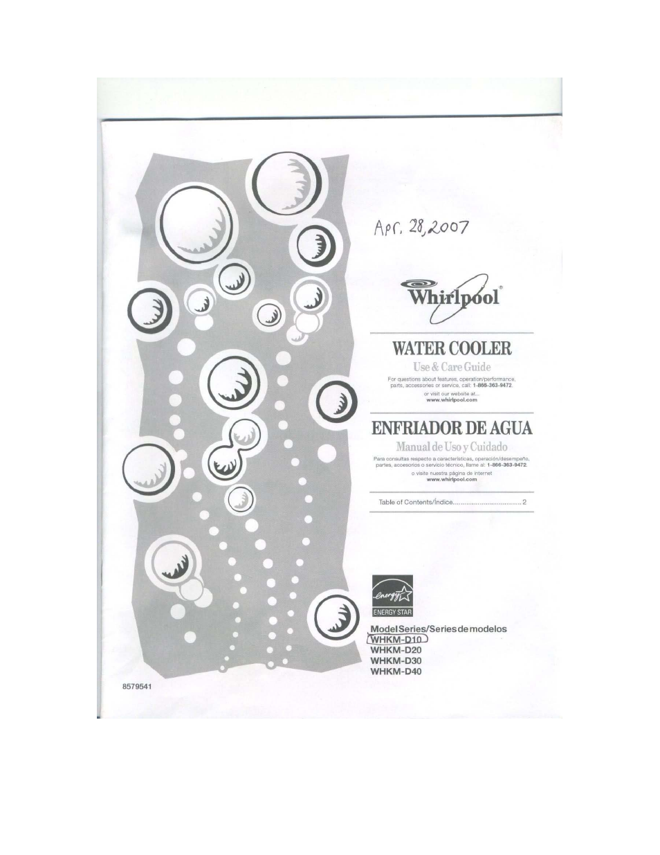 Whirlpool WHKM-D30 User Manual | 12 pages