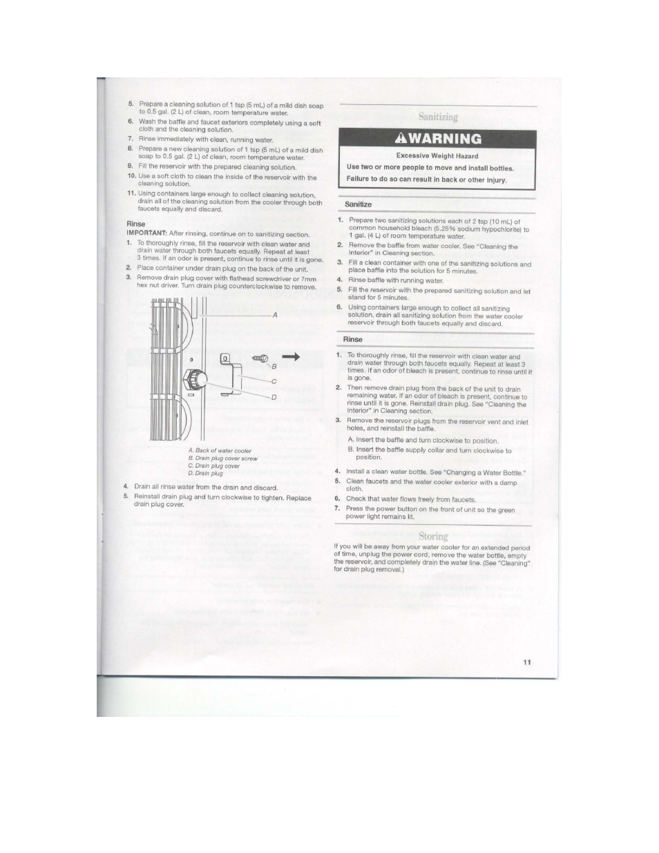 Warning | Whirlpool WHKM-D30 User Manual | Page 11 / 12