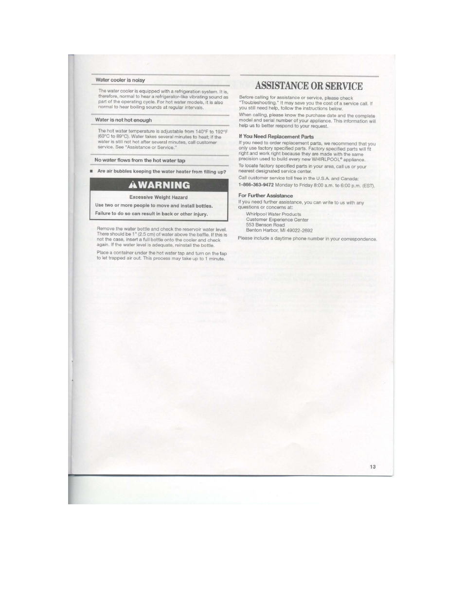 Whirlpool WHKM-D30 User Manual | Page 12 / 12