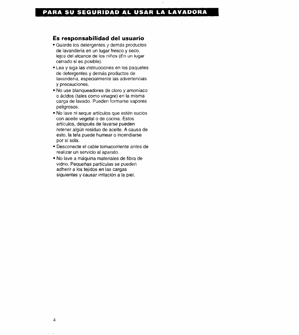 Es responsabilidad del usuario | Whirlpool 8LSC6244BG0 User Manual | Page 27 / 49