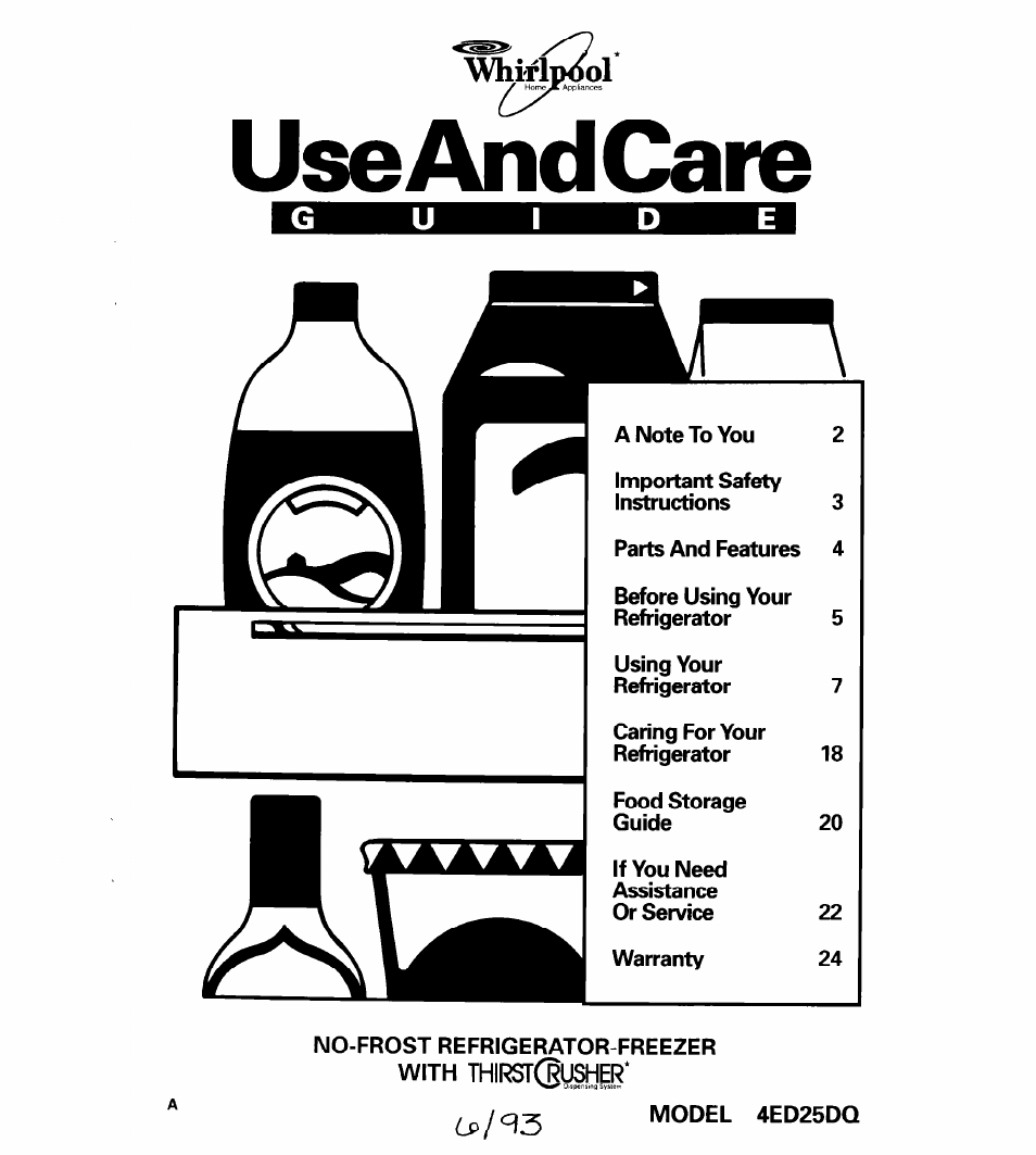 Whirlpool 4ED25DQ User Manual | 24 pages