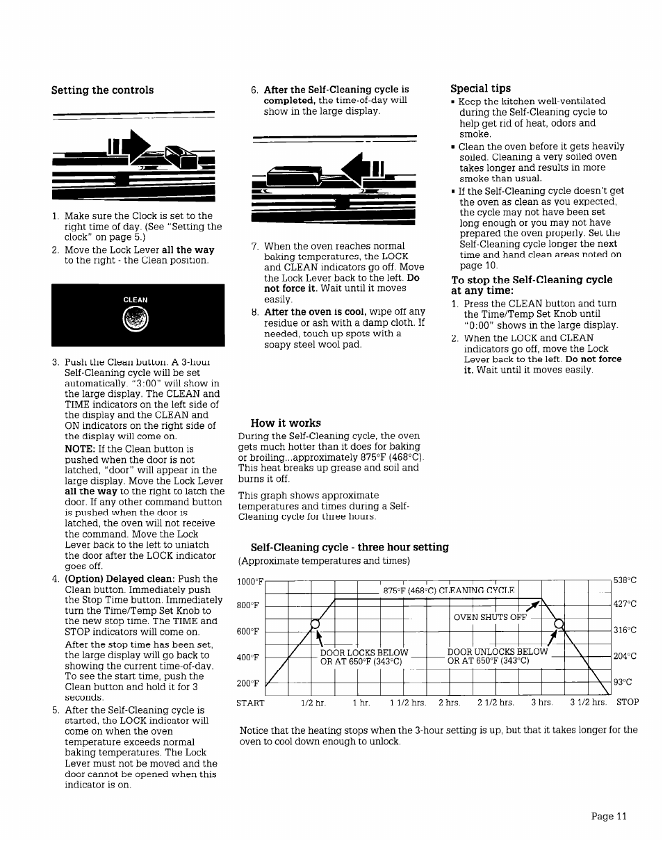 Setting the controls, Special tips, How it works | Whirlpool FGS395V User Manual | Page 11 / 16