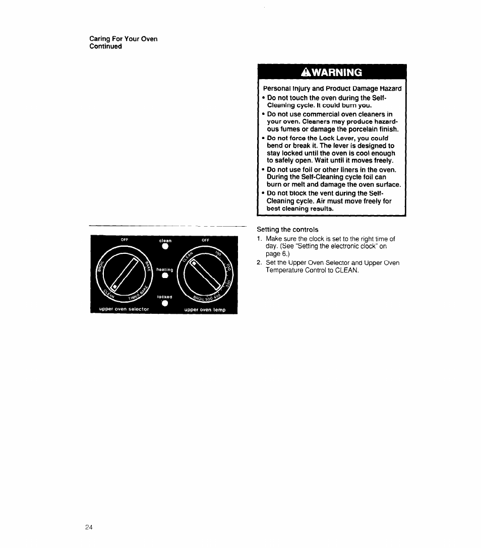 Warning | Whirlpool RB170PXX User Manual | Page 24 / 32