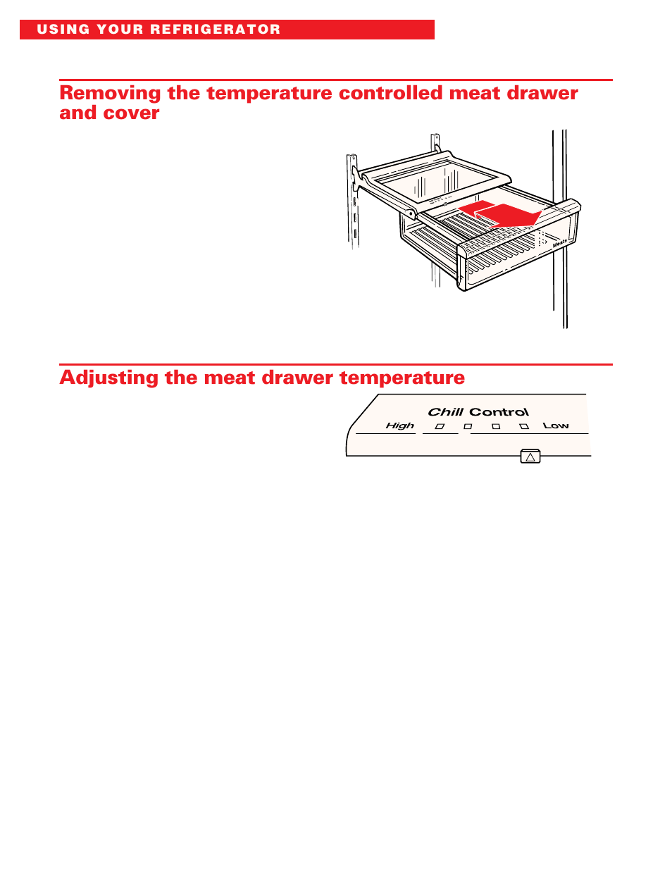 Adjusting the meat drawer temperature | Whirlpool ED20DFXEB00 User Manual | Page 14 / 32