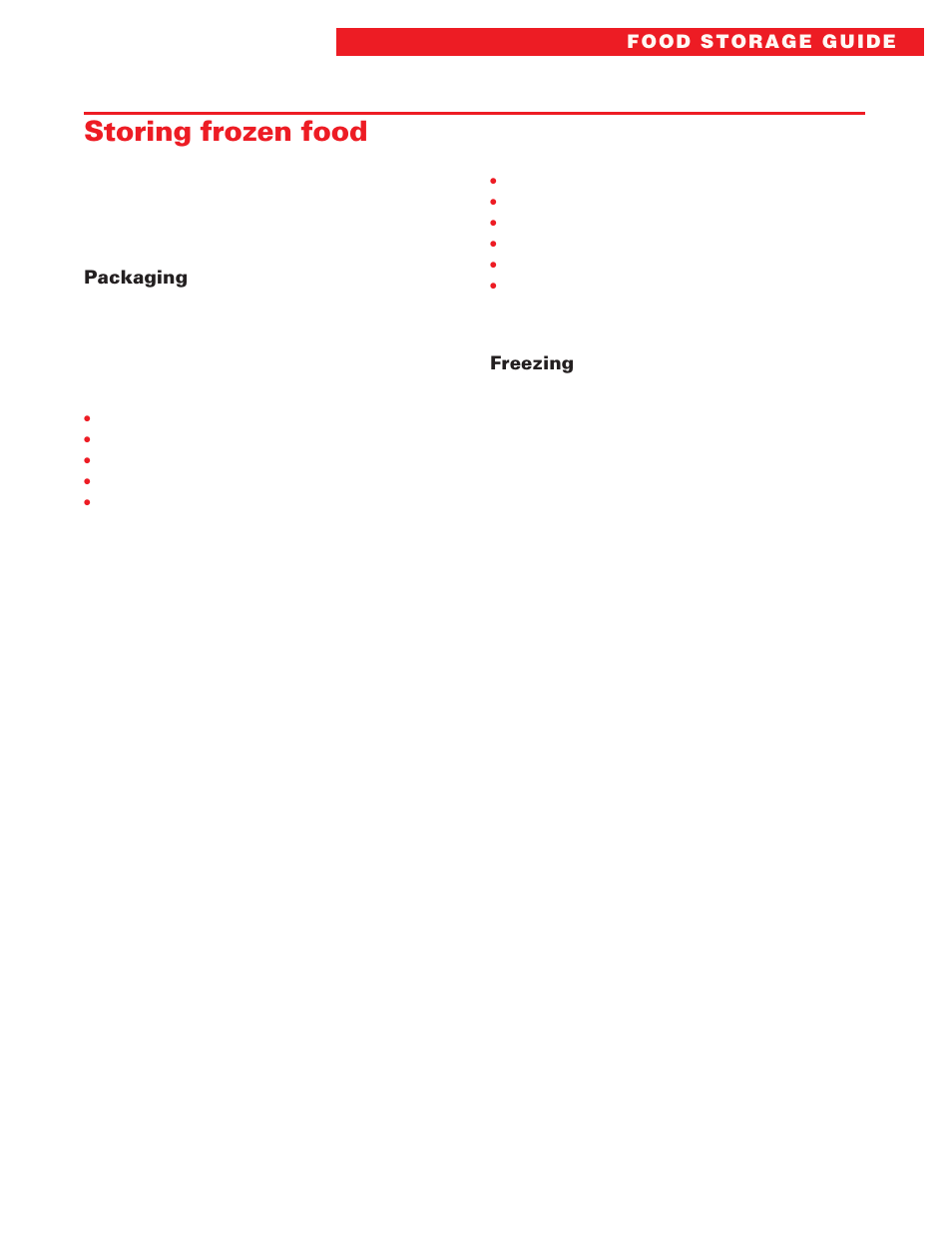 Storing frozen food | Whirlpool ED20DFXEB00 User Manual | Page 27 / 32