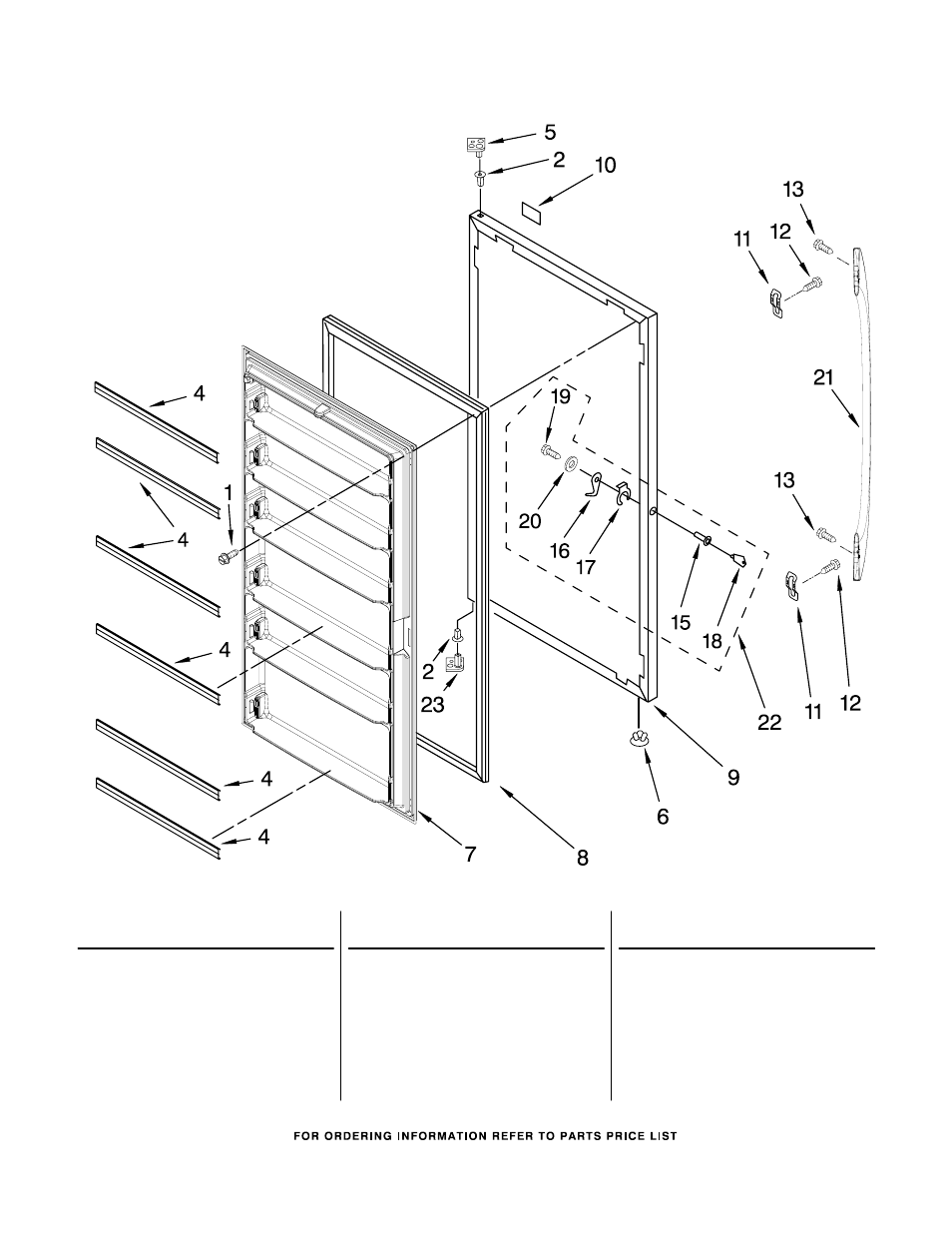 Door, Door parts | Whirlpool EV250NXRQ00 User Manual | Page 7 / 8