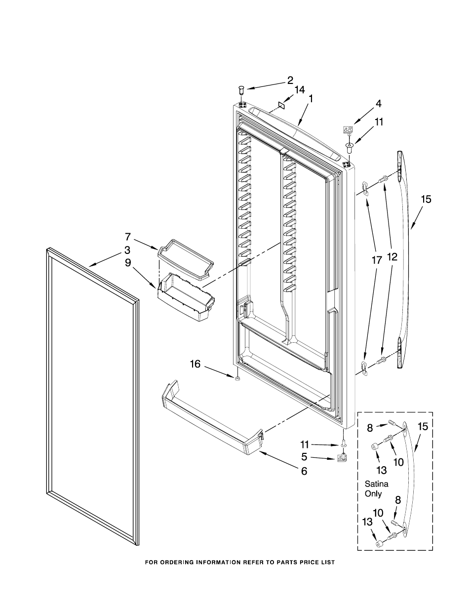 Door, Door parts | Whirlpool EV187NYRV02 User Manual | Page 5 / 9