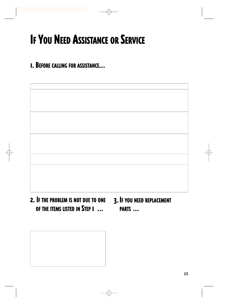 If you need assistance or service, Ssistance or, Ervice | Whirlpool 2201959 User Manual | Page 23 / 24