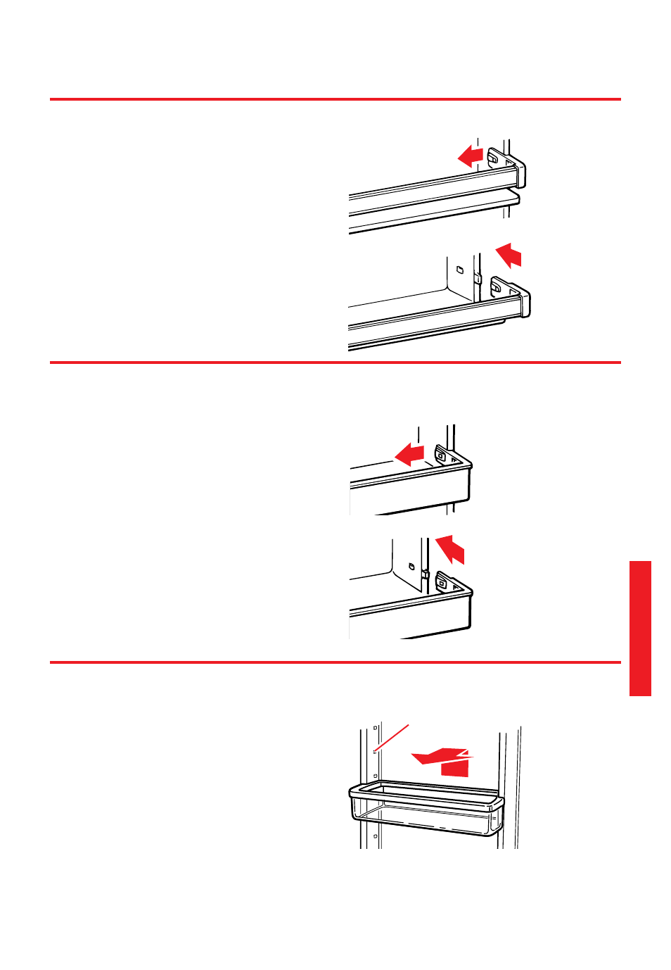 Removing the snap-off door trim, Removing the snap-off door trivets, Adjusting the door bins | Whirlpool 2195258 User Manual | Page 13 / 78