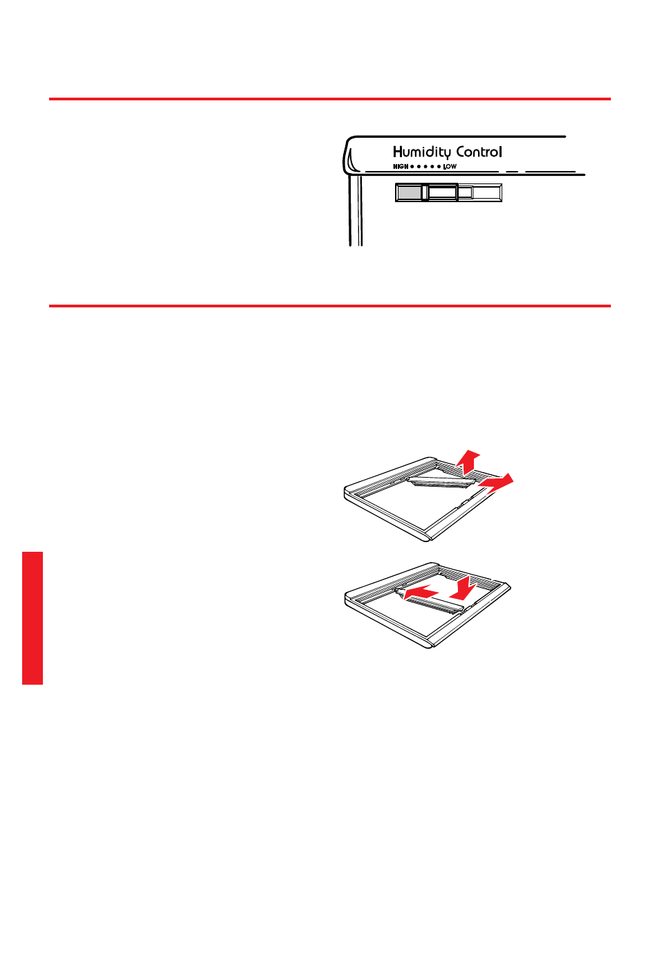 Adjusting the crisper humidity control, Adjusting the crisper cover track | Whirlpool 2195258 User Manual | Page 18 / 78