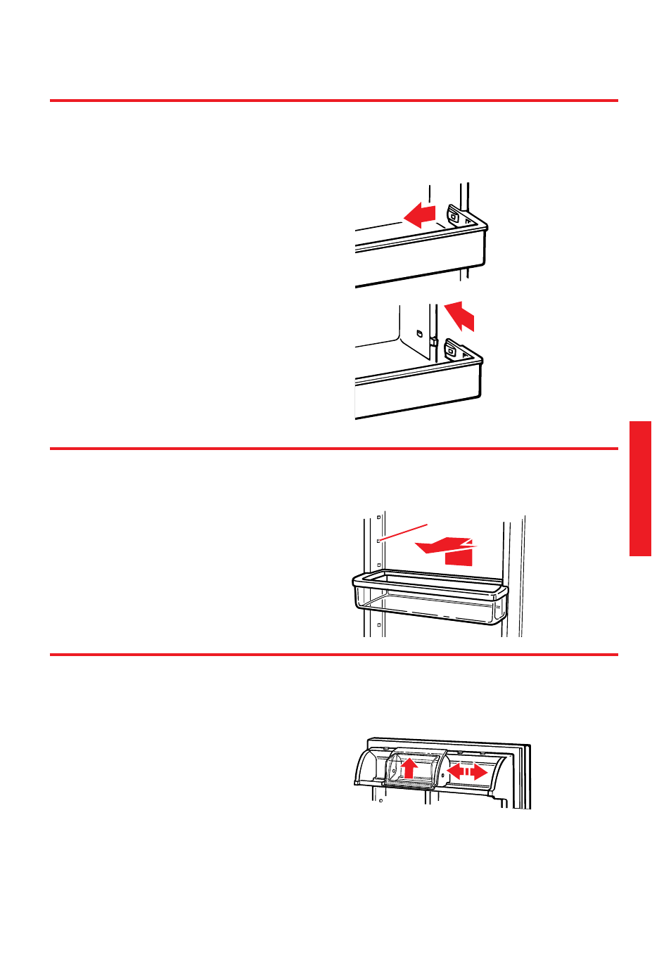 Cómo sacar los anaqueles removibles de la puerta, Cómo ajustar los anaqueles de la puerta | Whirlpool 2195258 User Manual | Page 51 / 78