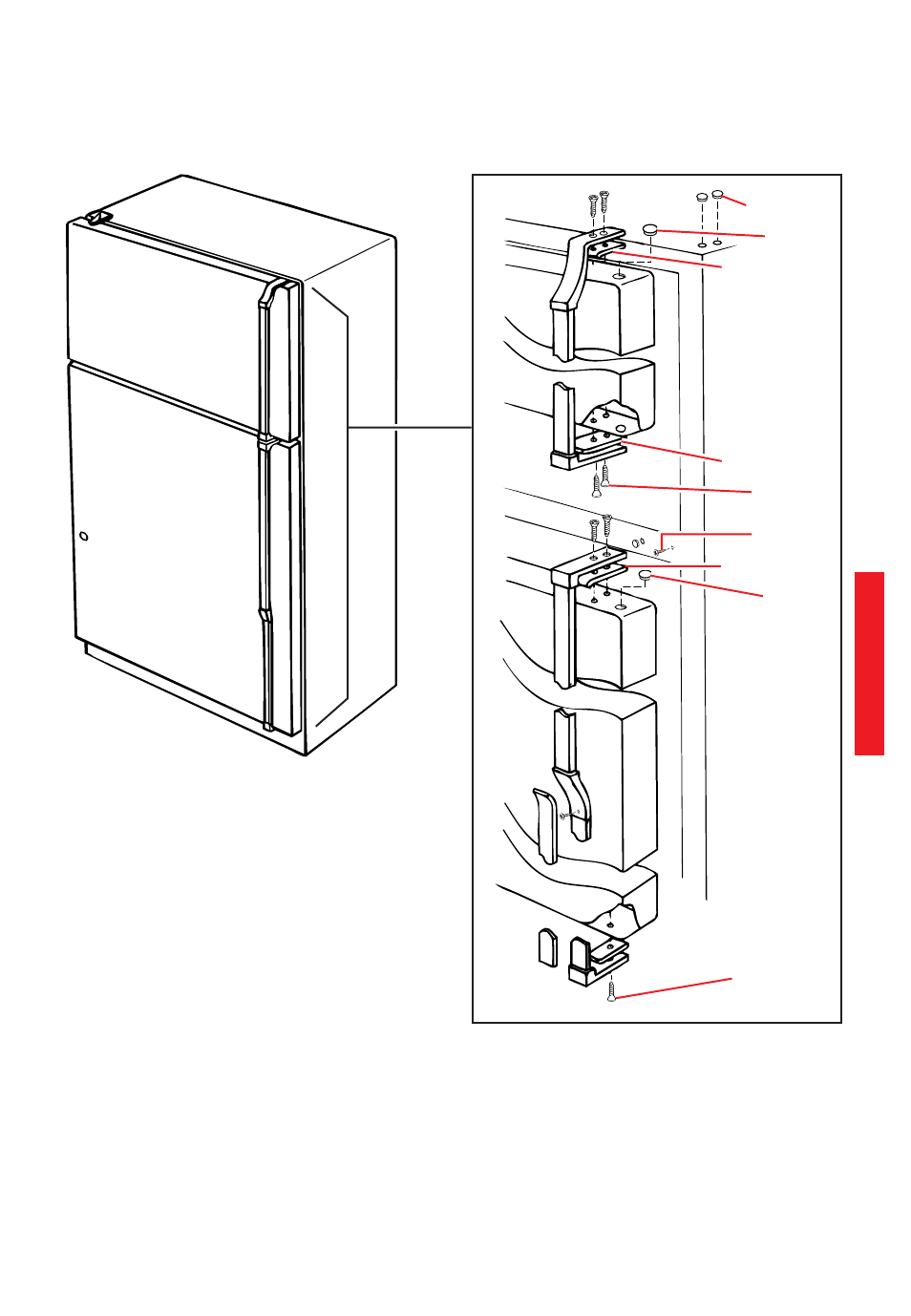 Para cambiar las manijas de la puerta - estilo 2 | Whirlpool 2195258 User Manual | Page 69 / 78