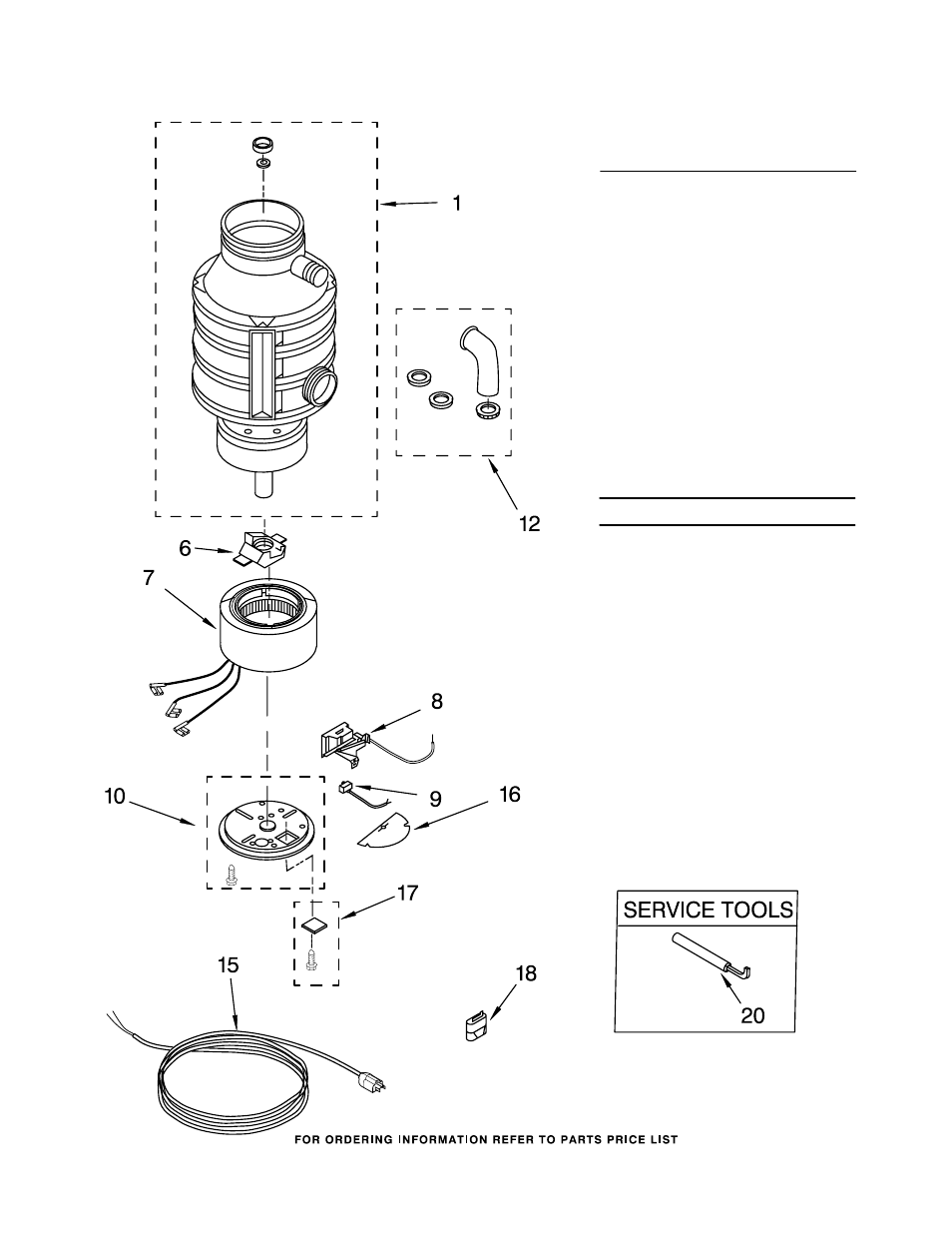 Lower housing and motor parts | Whirlpool GC1000PE1 User Manual | Page 2 / 2