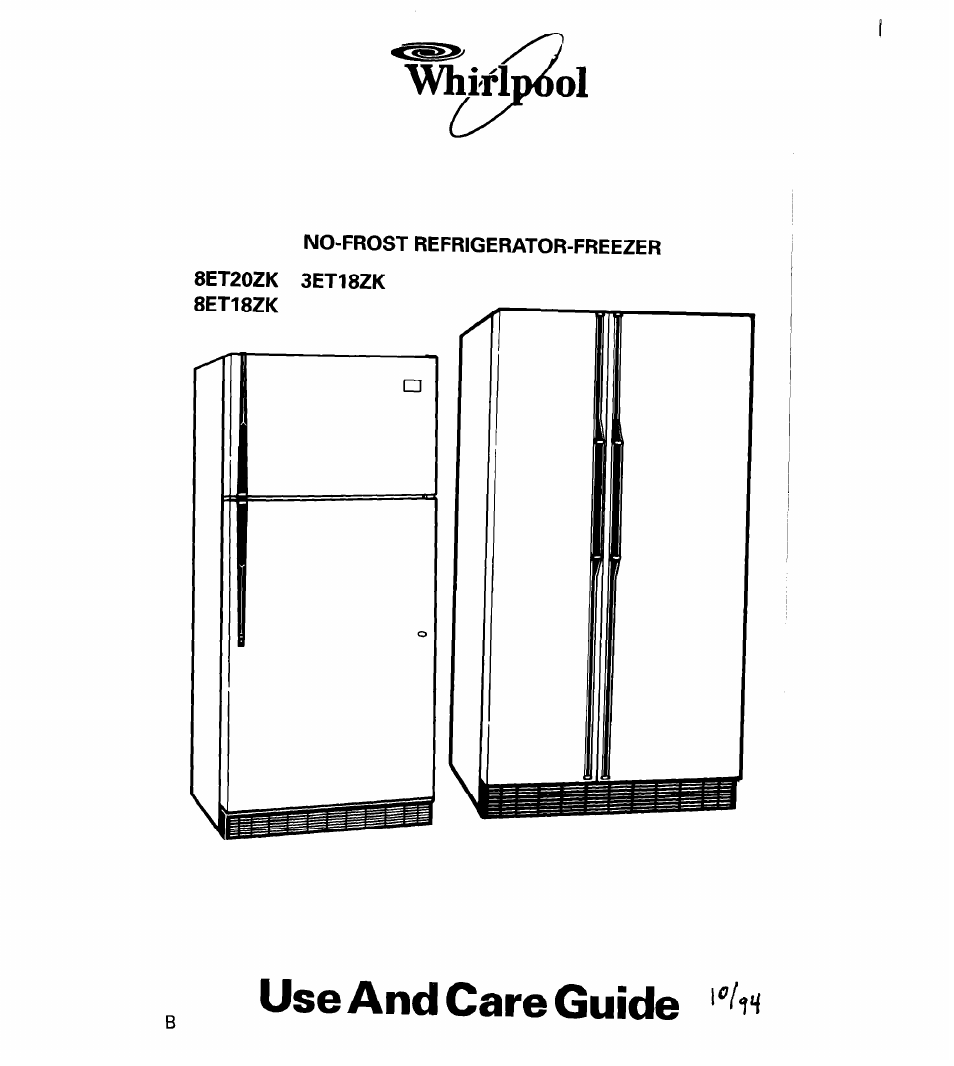 Whirlpool 8ET18ZK User Manual | 20 pages