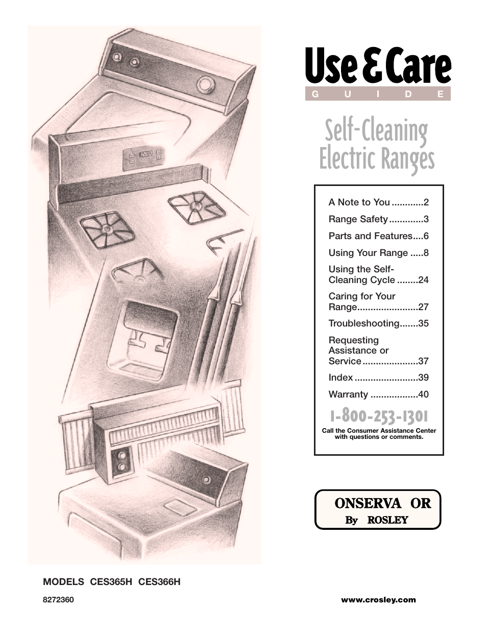 Whirlpool CES365H User Manual | 40 pages