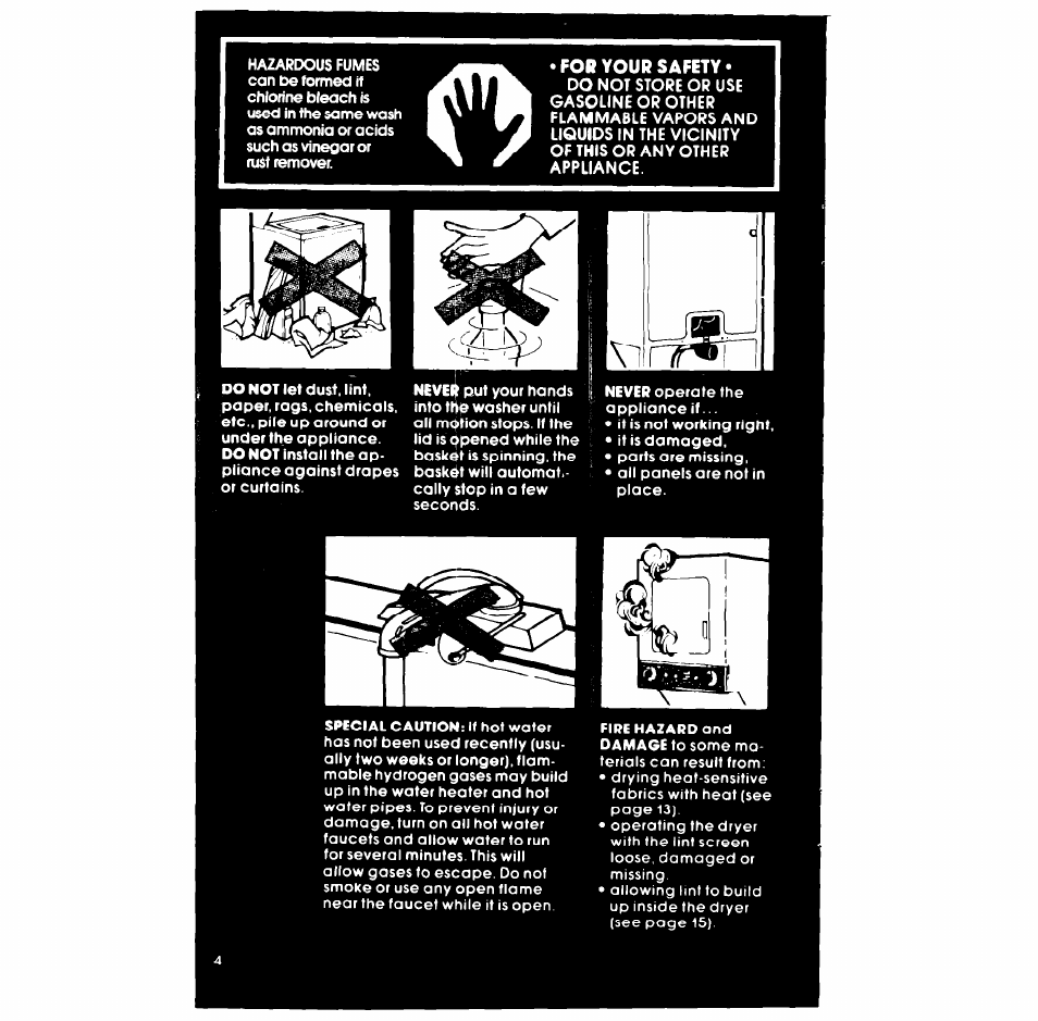 For your safety | Whirlpool LT5009XM User Manual | Page 4 / 20