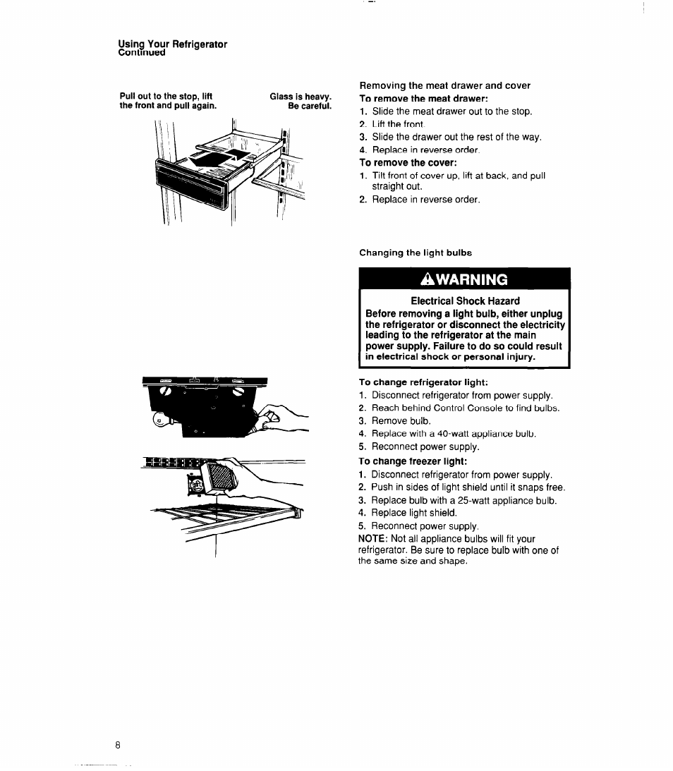 Awarning | Whirlpool 6ET20RK User Manual | Page 8 / 16