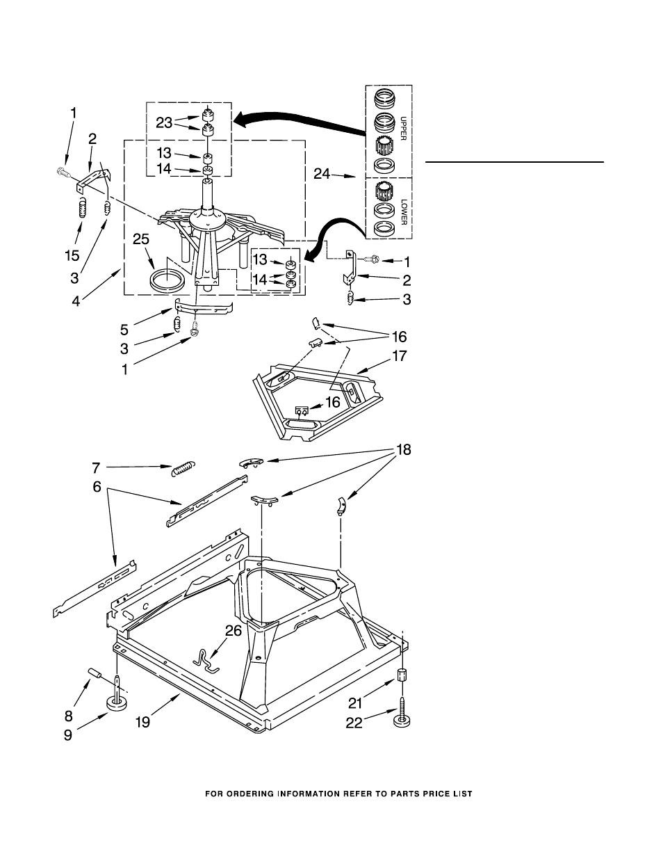 Machine base, Machine base parts | Whirlpool LSN2000LW0 User Manual | Page 8 / 14