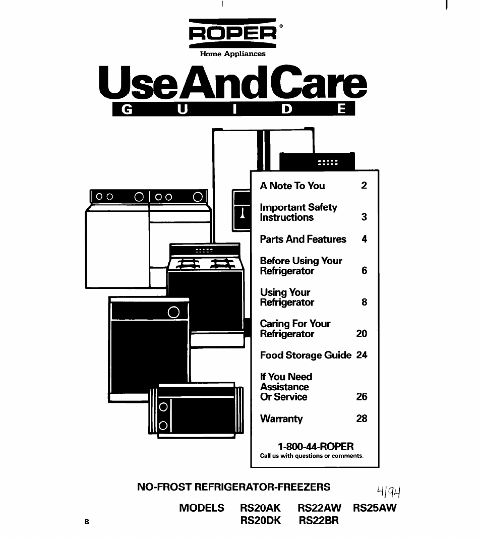 Whirlpool RS20AK User Manual | 28 pages