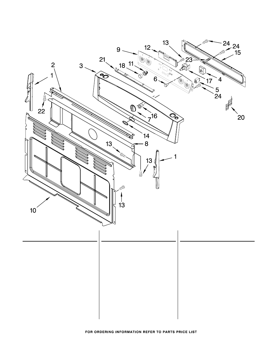 Control panel, Control panel parts | Whirlpool GR773LXSQ1 User Manual | Page 2 / 8