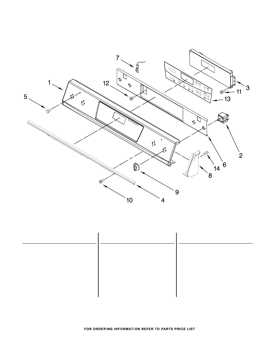 Control panel, Control panel parts | Whirlpool GY398LXPB03 User Manual | Page 2 / 9