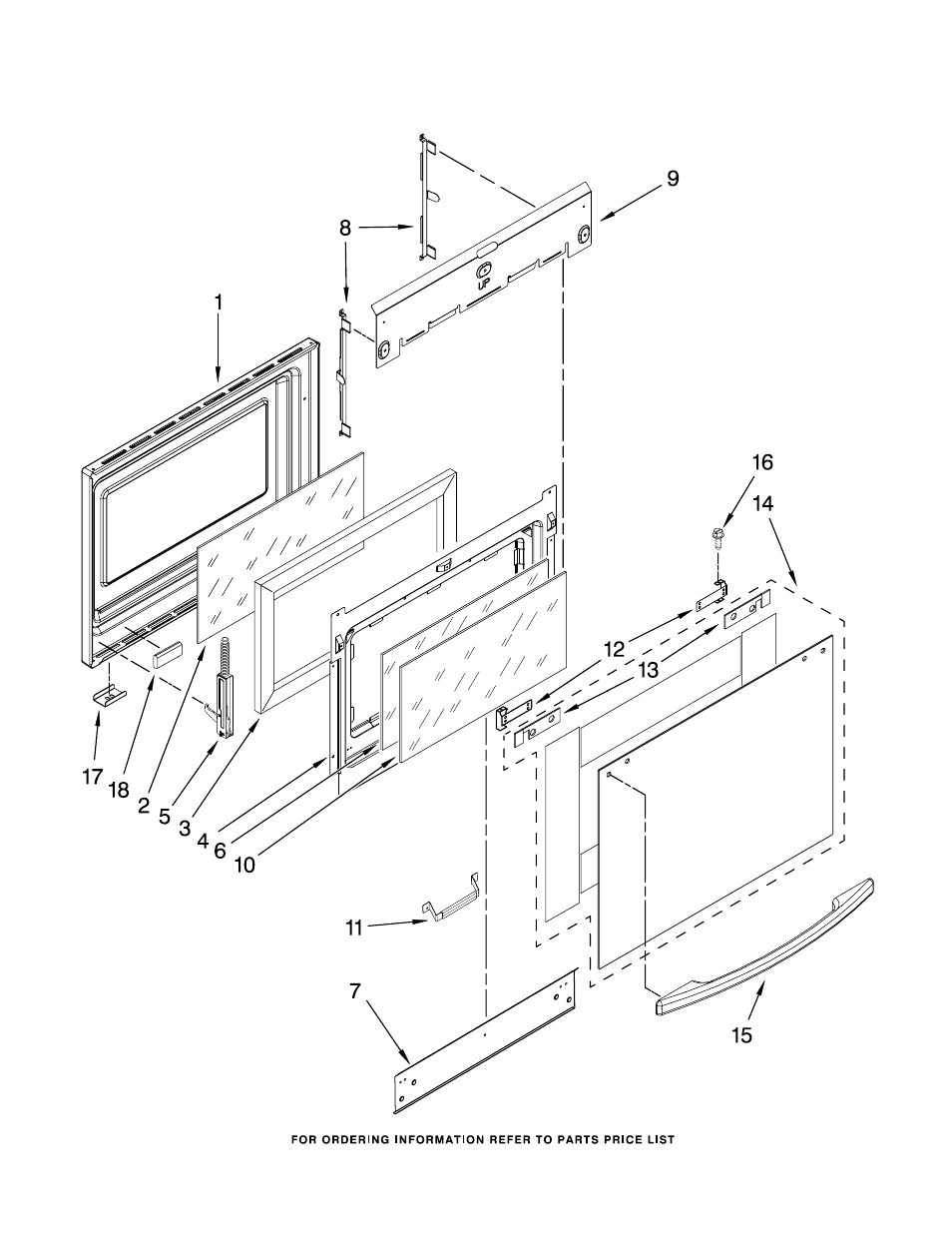 Door, Door parts | Whirlpool GY398LXPB03 User Manual | Page 5 / 9