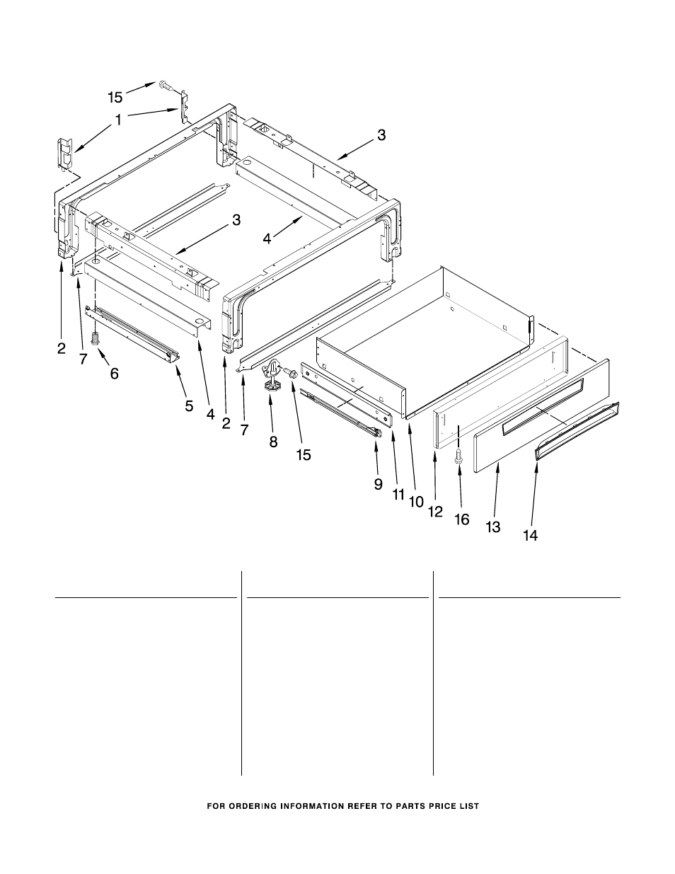 Drawer, Drawer parts | Whirlpool GY398LXPB03 User Manual | Page 7 / 9