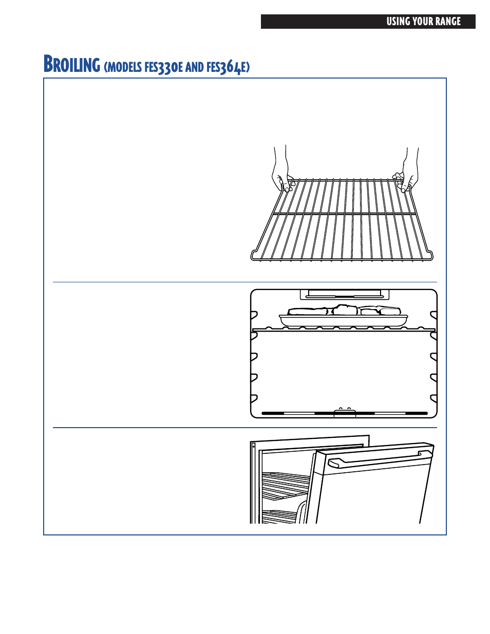 Broiling, Roiling, Models | Whirlpool FES364E User Manual | Page 21 / 48