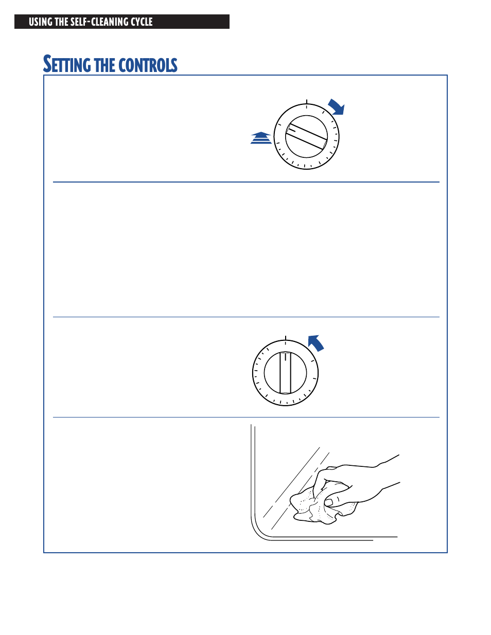 Setting the controls, Etting, Controls | Using the self-cleaning cycle | Whirlpool FES364E User Manual | Page 30 / 48