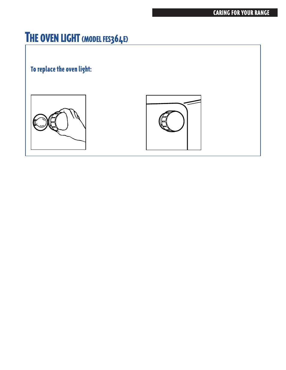 The oven light, Oven, Light | Whirlpool FES364E User Manual | Page 41 / 48