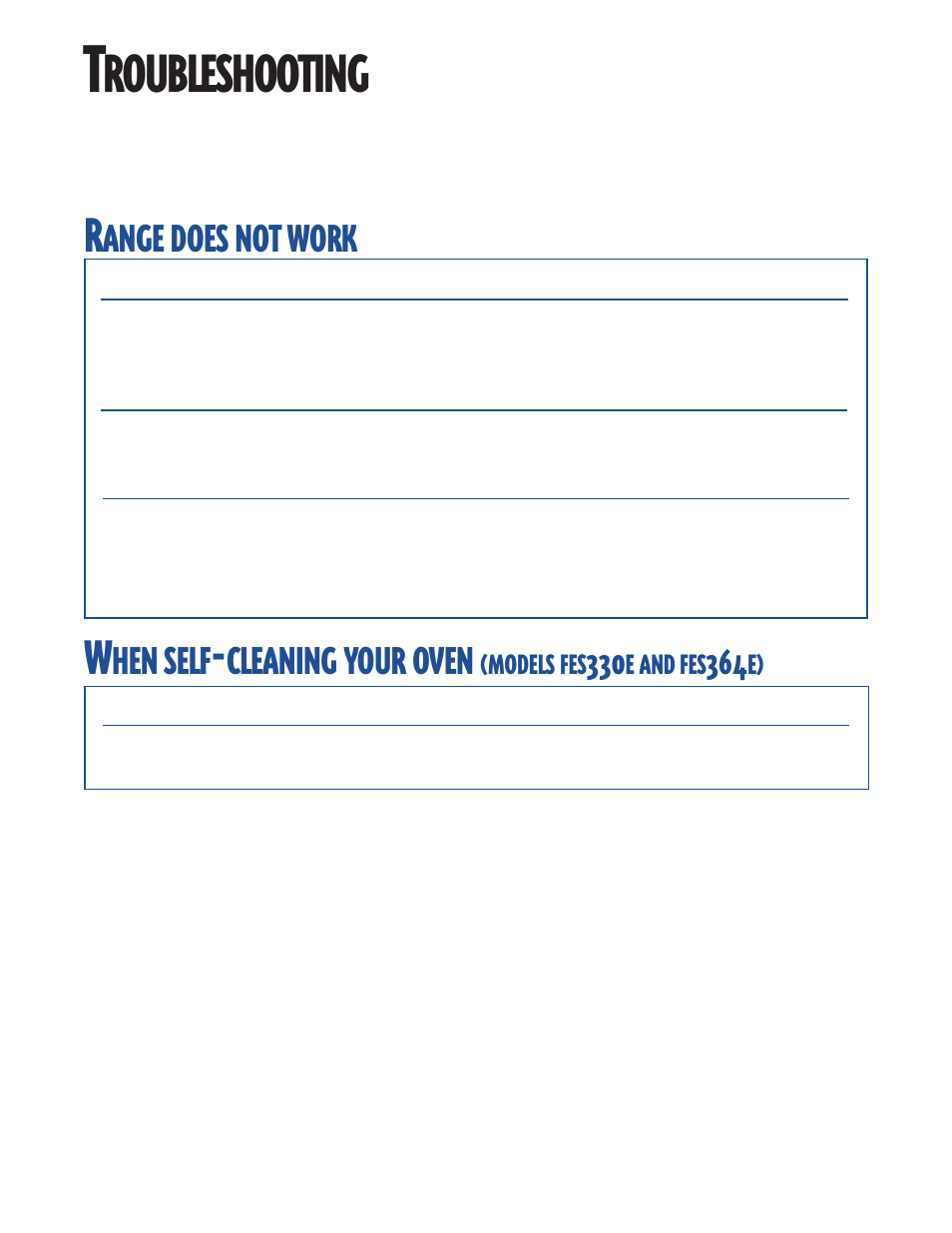Troubleshooting, Roubleshooting, Ange | Does, Work, Self, Cleaning, Your, Oven | Whirlpool FES364E User Manual | Page 42 / 48