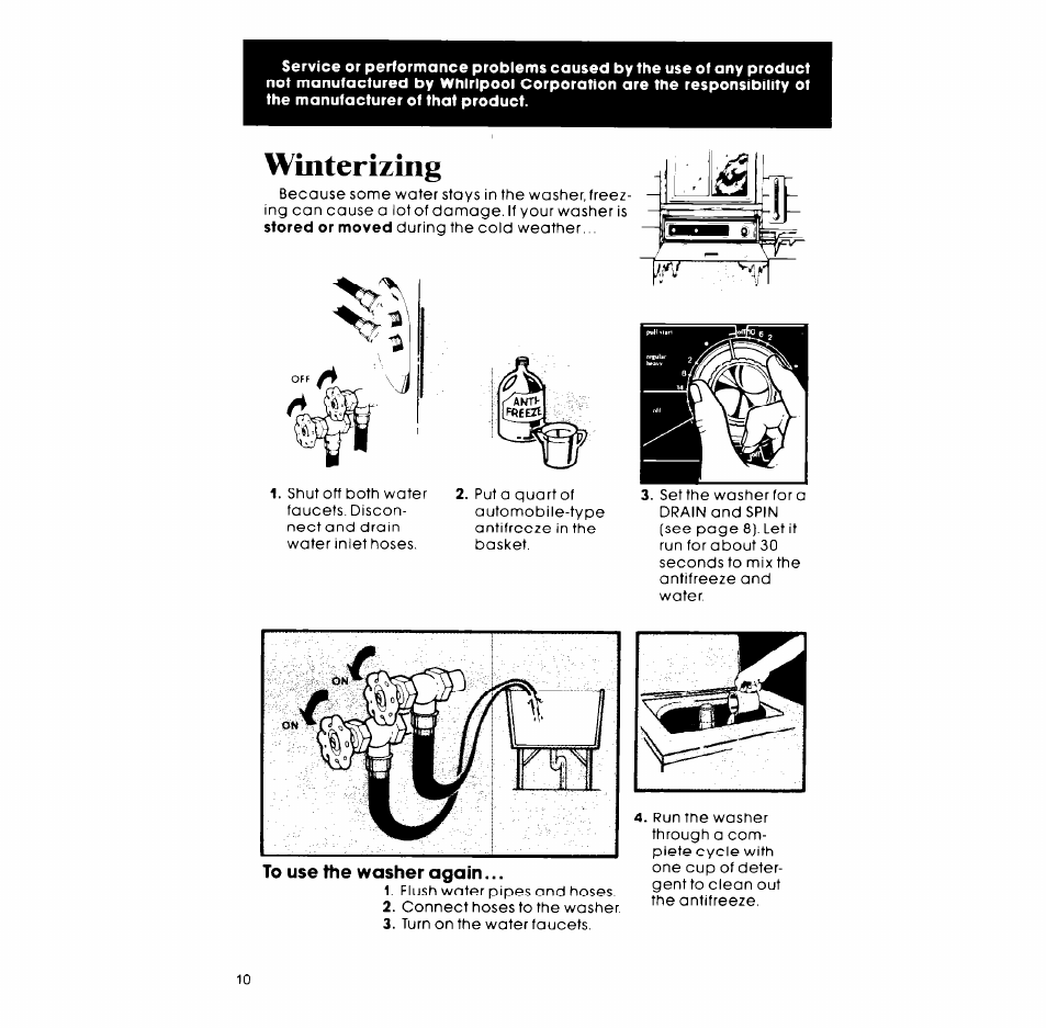 Winterizing | Whirlpool LASOOXP User Manual | Page 10 / 12