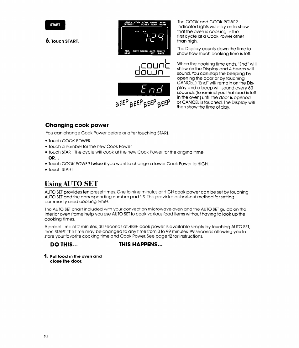 Changing cook power, This happens, Dlun | Using ai to set, Counb | Whirlpool MCB790XT User Manual | Page 10 / 36