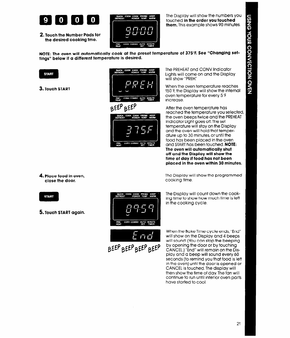 Beep, Eep beep, Beepeeep | 0 o c u, U i - i i, L i i u | Whirlpool MCB790XT User Manual | Page 21 / 36